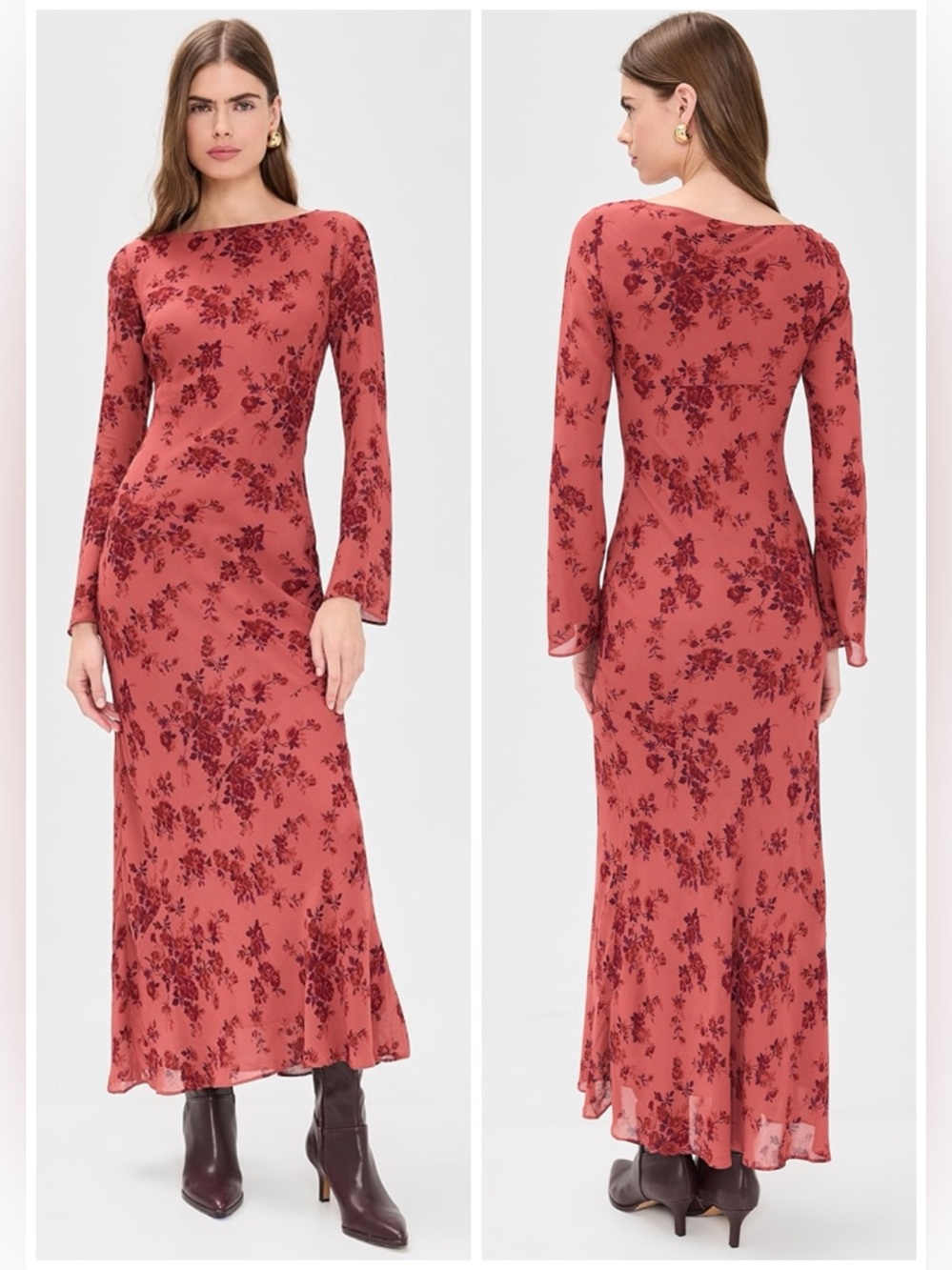 REFORMATION Ersa Maxi Red Floral Dress SZ M